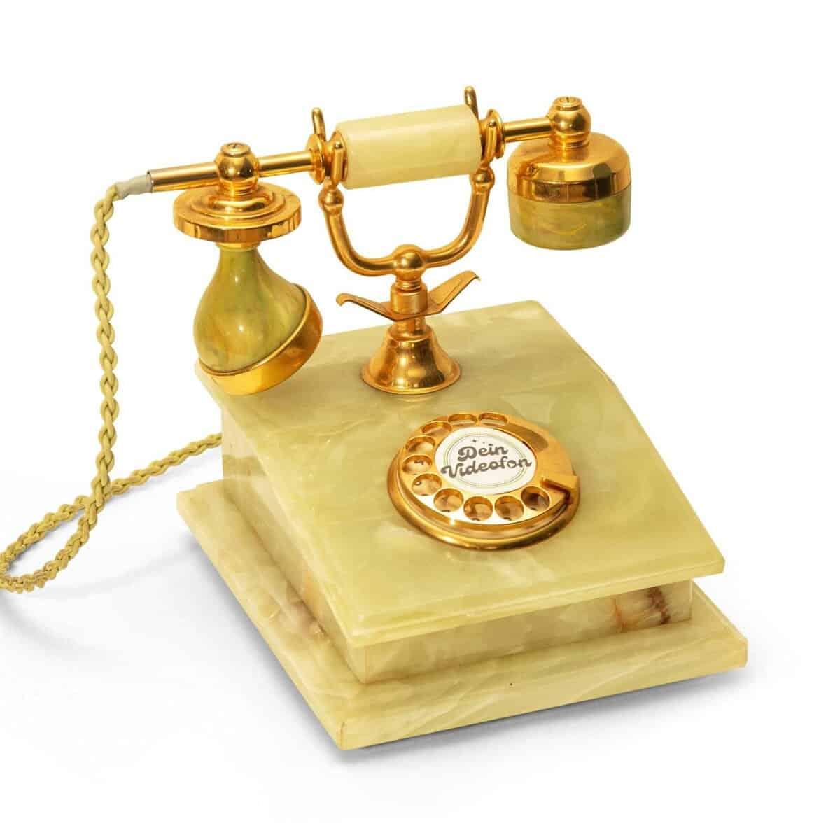 Audio-Gästebuch Findling aus echtem Marmor – hochwertiges Gästetelefon für Hochzeiten und Events, edles Design, einzigartiges Erinnerungsstück